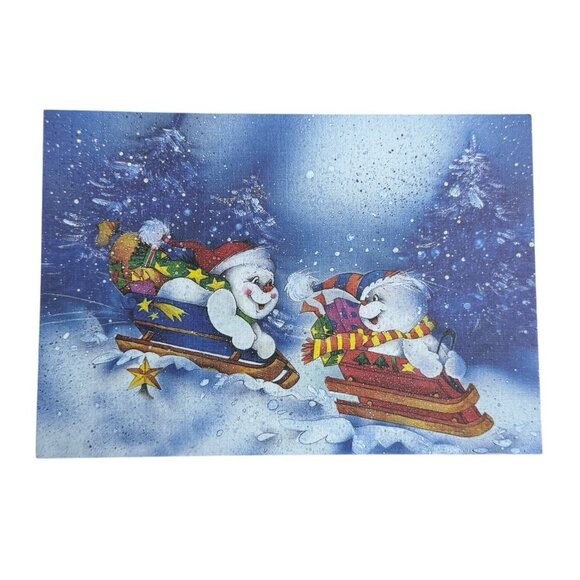 AHAF Exclusive Collection Greeting Christmas Card Snowmen Holiday USA Envelope - Picture 1 of 10